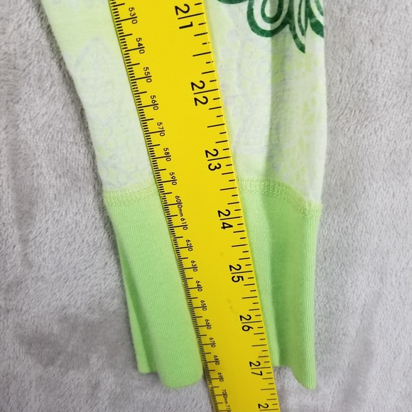 Free People Top Women L Green Burnout Floral Printed Lounge Long Sleeve Boho Tee - Picture 5 of 10